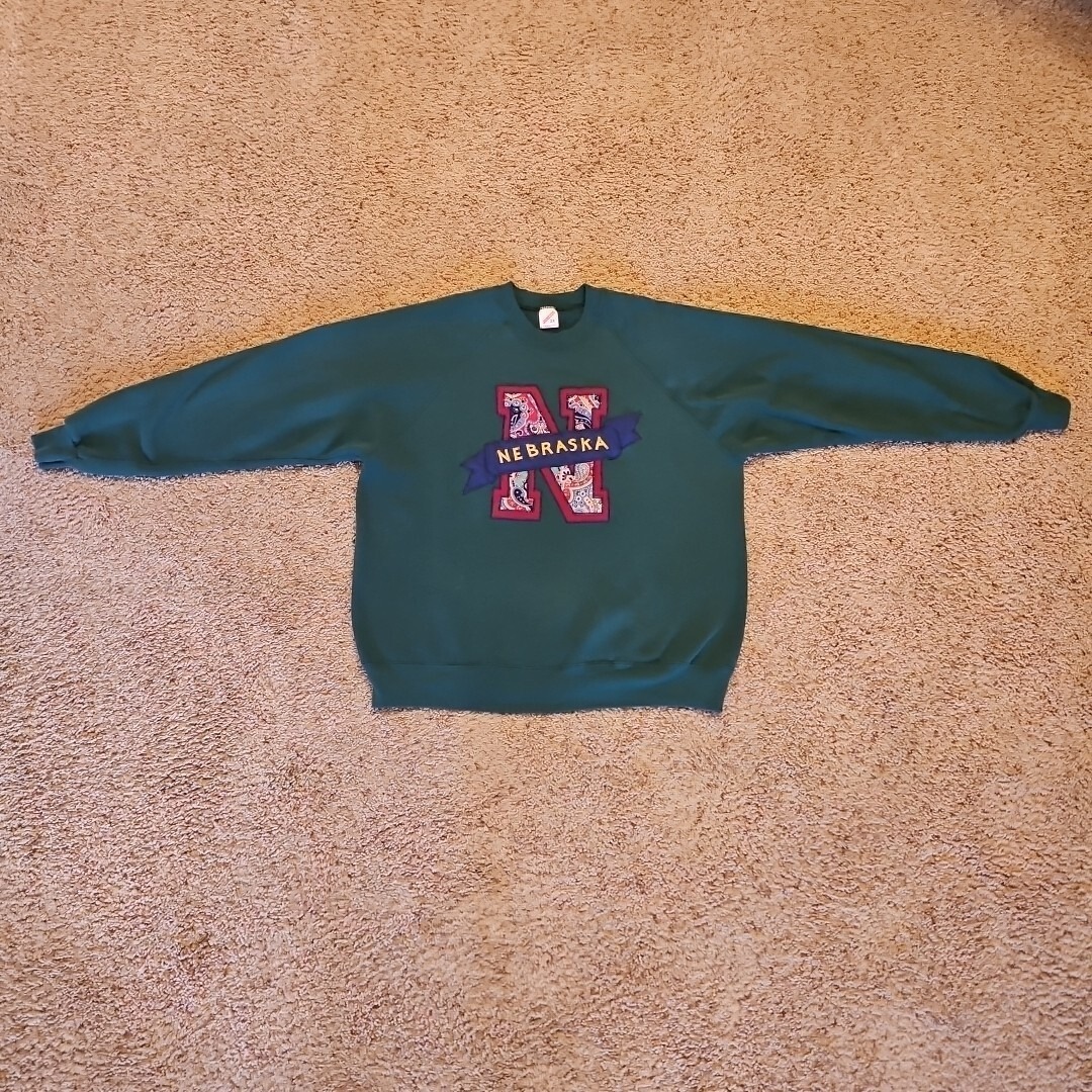 Vintage Nebraska Sweater Womens 2x Jerzees Sweatshirt Paisley Made In Usa